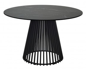 Стол TERNI 120 MATT BLACK MARBLE SOLID CERAMIC Черный мрамор матовый, керамика /Черн.каркас, ®DISAUR в Кировграде - kirovgrad.mebel24.online | фото