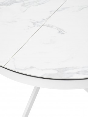 Стол TRENTO 120 HIGH GLOSS STATUARIO Белый мрамор глянцевый, керамика/ белый каркас, ®DISAUR в Кировграде - kirovgrad.mebel24.online | фото 4