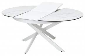 Стол TRENTO 120 HIGH GLOSS STATUARIO Белый мрамор глянцевый, керамика/ белый каркас, ®DISAUR в Кировграде - kirovgrad.mebel24.online | фото 5