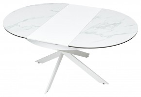 Стол TRENTO 120 HIGH GLOSS STATUARIO Белый мрамор глянцевый, керамика/ белый каркас, ®DISAUR в Кировграде - kirovgrad.mebel24.online | фото 8