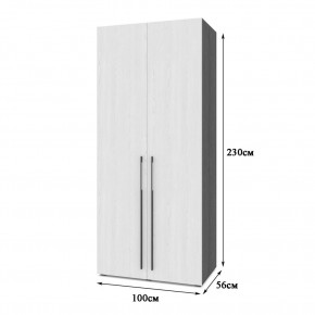 СТОУН С23 Шкаф 2-х створчатый (дуб золотой/графит) в Кировграде - kirovgrad.mebel24.online | фото 2