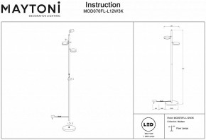 Торшер Maytoni Fad MOD070FL-L12W3K в Кировграде - kirovgrad.mebel24.online | фото 3