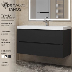 Тумба под раковину Uperwood Tanos 100 см, подвесная, черная матовая в Кировграде - kirovgrad.mebel24.online | фото 3