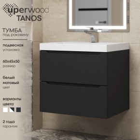 Тумба под раковину Uperwood Tanos 60 см, подвесная, черная матовая в Кировграде - kirovgrad.mebel24.online | фото 3