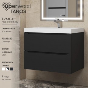 Тумба под раковину Uperwood Tanos 70 см, подвесная, черная матовая в Кировграде - kirovgrad.mebel24.online | фото 3