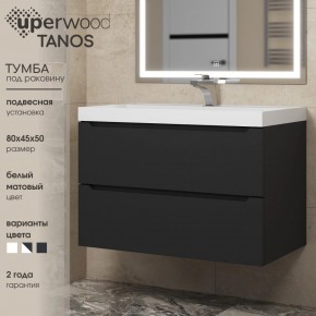 Тумба под раковину Uperwood Tanos 80 см, подвесная, черная матовая в Кировграде - kirovgrad.mebel24.online | фото 3