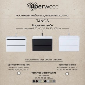 Тумба под раковину Uperwood Tanos 90 см, подвесная, белая/графит в Кировграде - kirovgrad.mebel24.online | фото 10