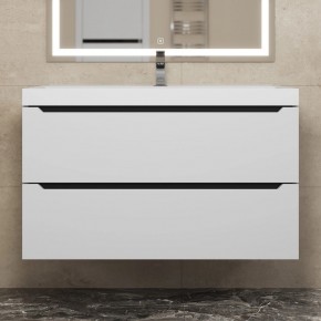 Тумба под раковину Uperwood Tanos 90 см, подвесная, белая/графит в Кировграде - kirovgrad.mebel24.online | фото 8