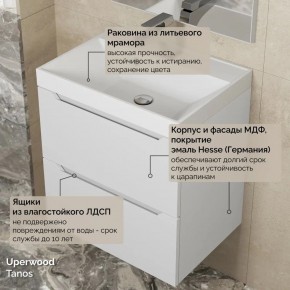 Тумба с раковиной Uperwood Tanos 50 см, подвесная, белая матовая в Кировграде - kirovgrad.mebel24.online | фото 6