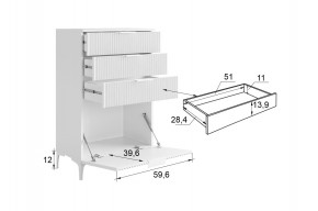 ЗЕФИР Гостиная К2 (белое дерево/черный муар) в Кировграде - kirovgrad.mebel24.online | фото 3